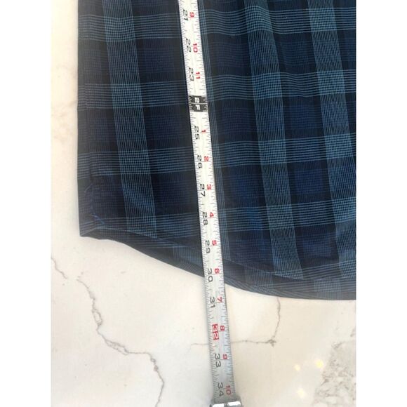 EXPRESS Men's Blue Plaid Cotton Slim Button Down Dress Shirt Size L Tall - Picture 4 of 9